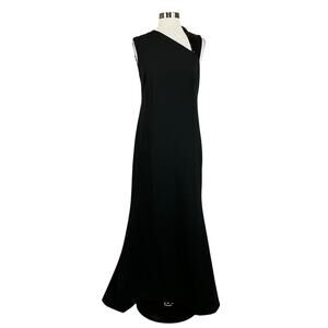 DKNY Sequined Cut Out Sleeveless Evening Gown Black Size 4 Long Formal Dress